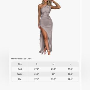 Memoriesea Women's Sexy One Shoulder Satin High Split Cocktail Wedding Party Max